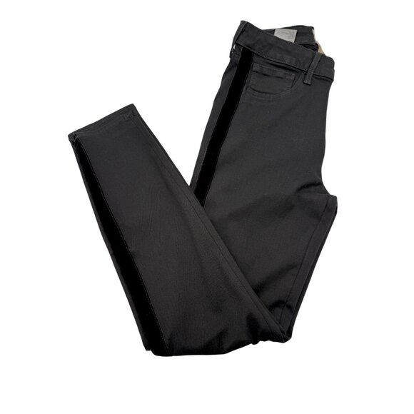 L'Agence Margot Velvet Stripe Black Noir High Rise Skinny Fit - Size 28 - Picture 2 of 13